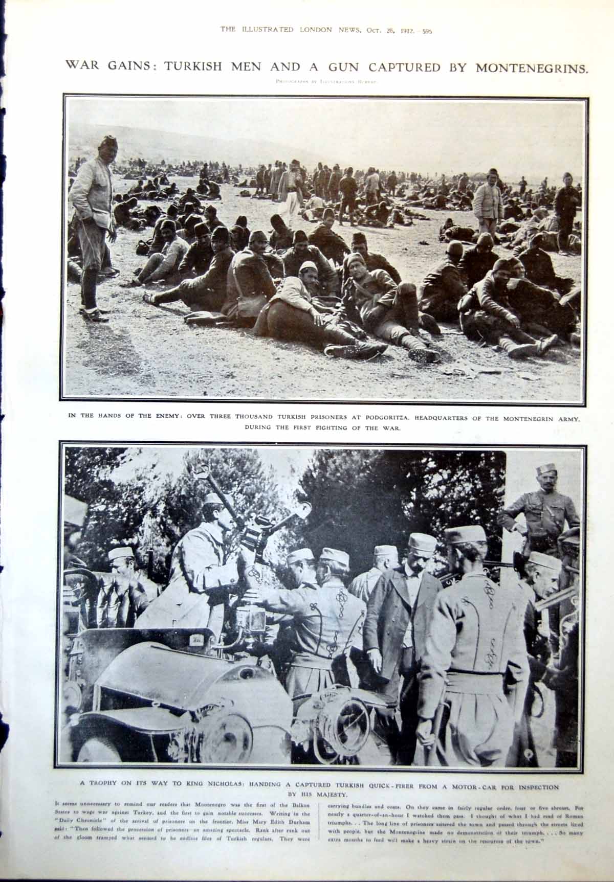 Old Turkish Prisoners Montenegrins Memorial Melton Prior Artist 1912 20th