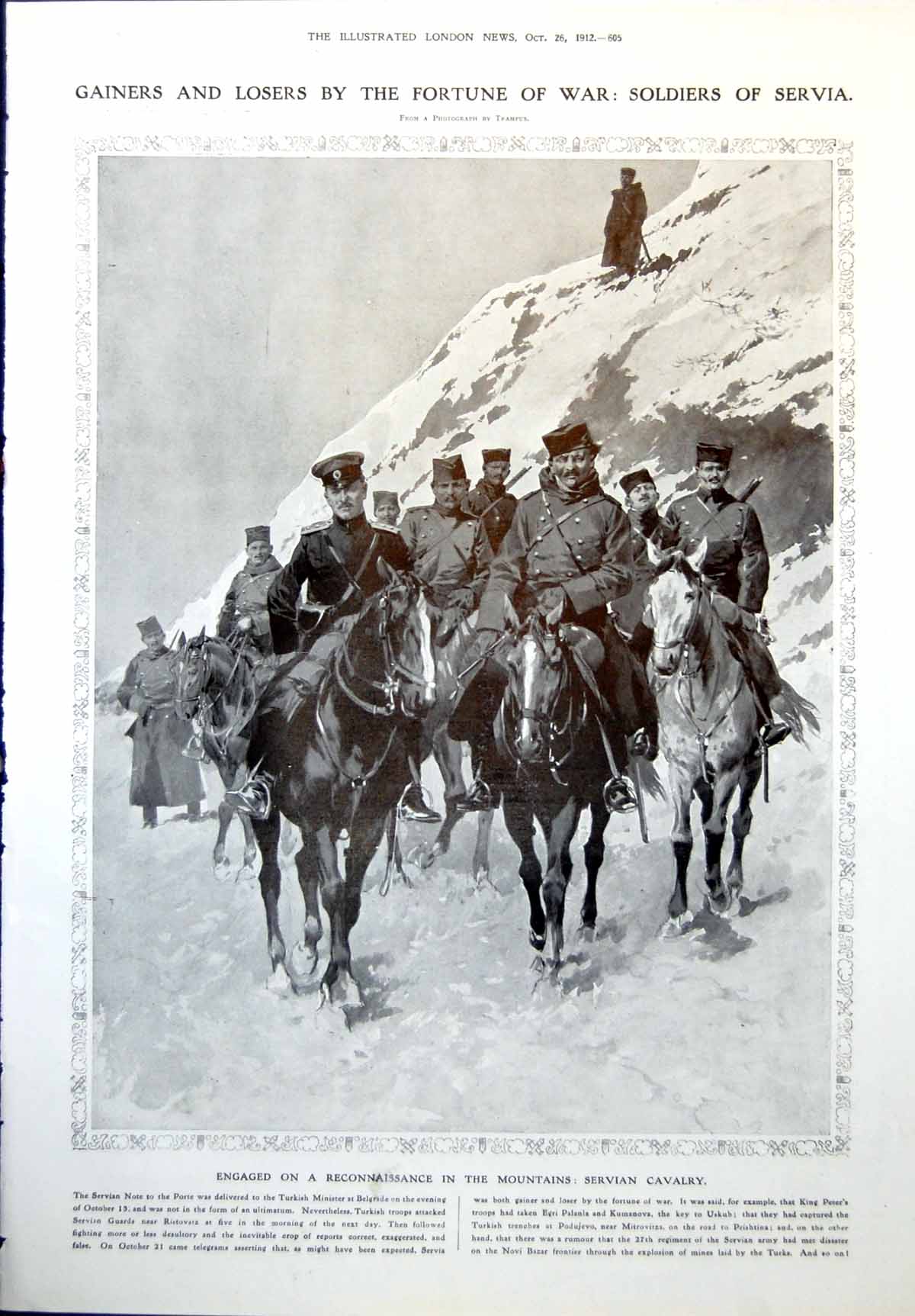 Old Servian Cavalry Mountains Wounded Montenegrins Cettinje Hospital