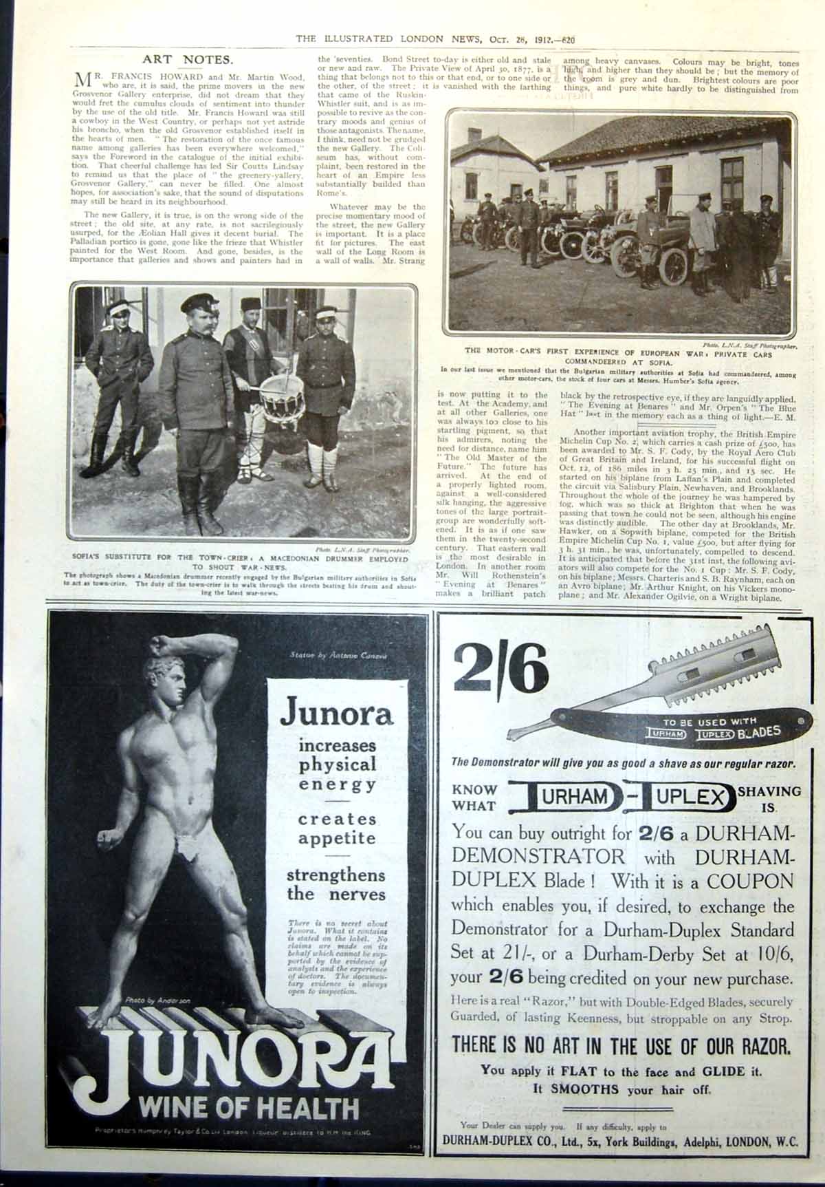Old Print Macedonian Drummer War News Sofia Private Cars Commandered 1912 20th