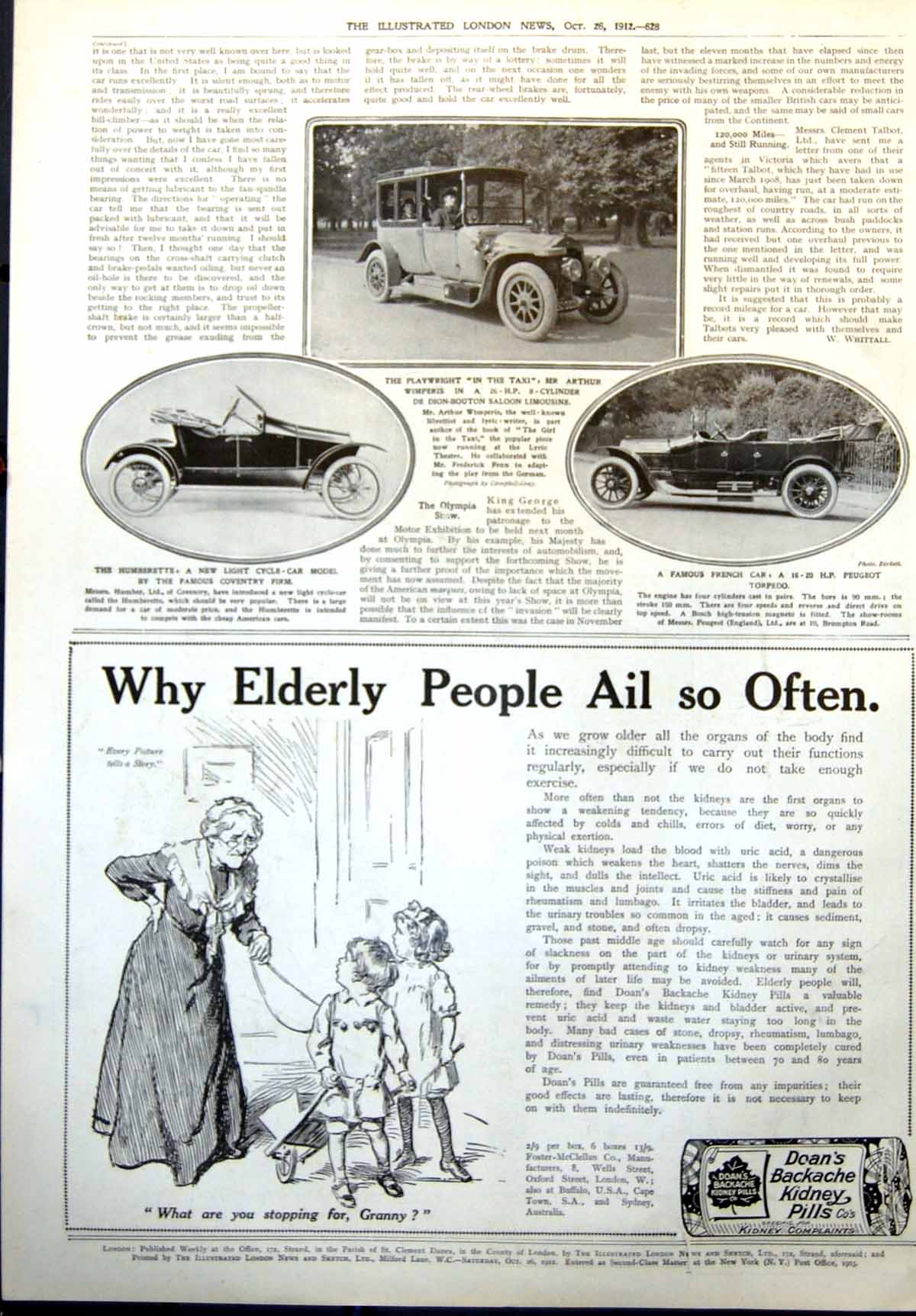 Old A Wimperis Dion Bouton Limousine Humberette Peugeot Torpedo 1912 20th