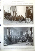 Old Print Macedonian Turkish Prisoners Nazim Pasha Turkish Commander 1912 20th