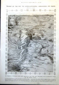 Antique Print Adrianople Forts Maritza Valley War Zones Saloncia Uskub 1912