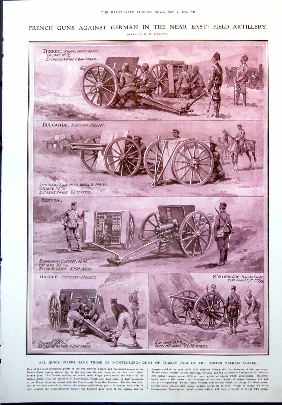 Old Field Artillery French Against Germany Abor Expedition Miri 1912 20th
