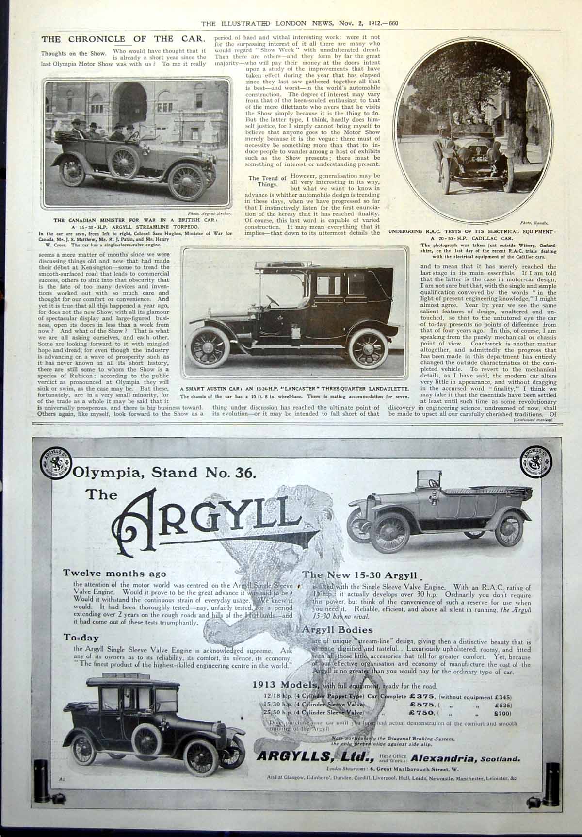 Old Cadillac Car Austin Lancaster Landaulette Argyll Streamline Torpedo