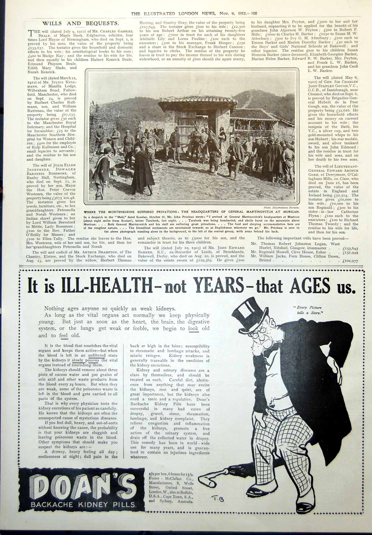 Old Montenegrins Suffered Privations H Q Gen Martinovitch Murican 1912 20th