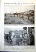 Old Print Turkish Wounded Retiring Siers Tchataldja Aeroplane Balkan War