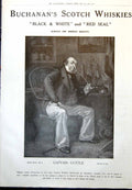 Old Print Black & White Red Seal Whisky Capt Cuttle Mosque St Sophia 1912 20th