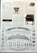 Old Print Yuletide Presents Earrings Work Table Mahogany Maple & Co 1912 20th