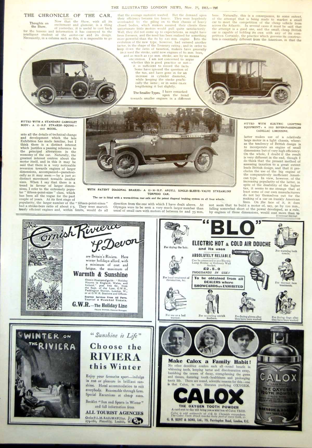 Old Straker Squire Cabriolet Body Argyll Torpedo Car Cadillac Limo 1912 20th