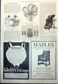 Old Print Carrier Table Breakfast Bed Adjustable Chair Corsage Watch 1912 20th