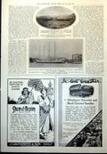 Old Print Launch Submarine Le Verrier Toulon La France Ship Bordeaux 1912 20th