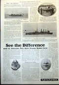 Antique Print Turkish Cruiser Hamidieh Damaged Bulgarian Torpedo Boat 1912 20th