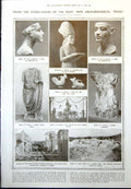 Antique Print Archaeological Finds Vaison Marble Emperor Pompeii Romeo 1912