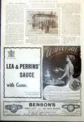 Old Print Tricity House New Restaurant Oxford St Lea & Perrins Sauce 1912 20th
