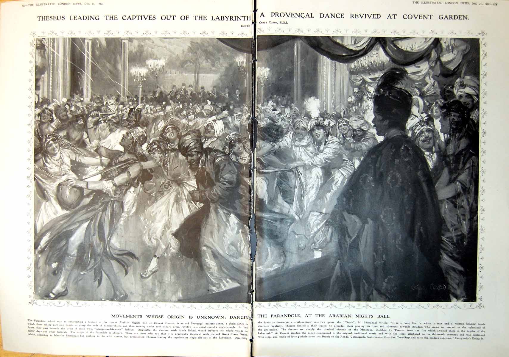 Print Peace Delegates St James Pal Dancing Covent Garden 1912 DamagedPages