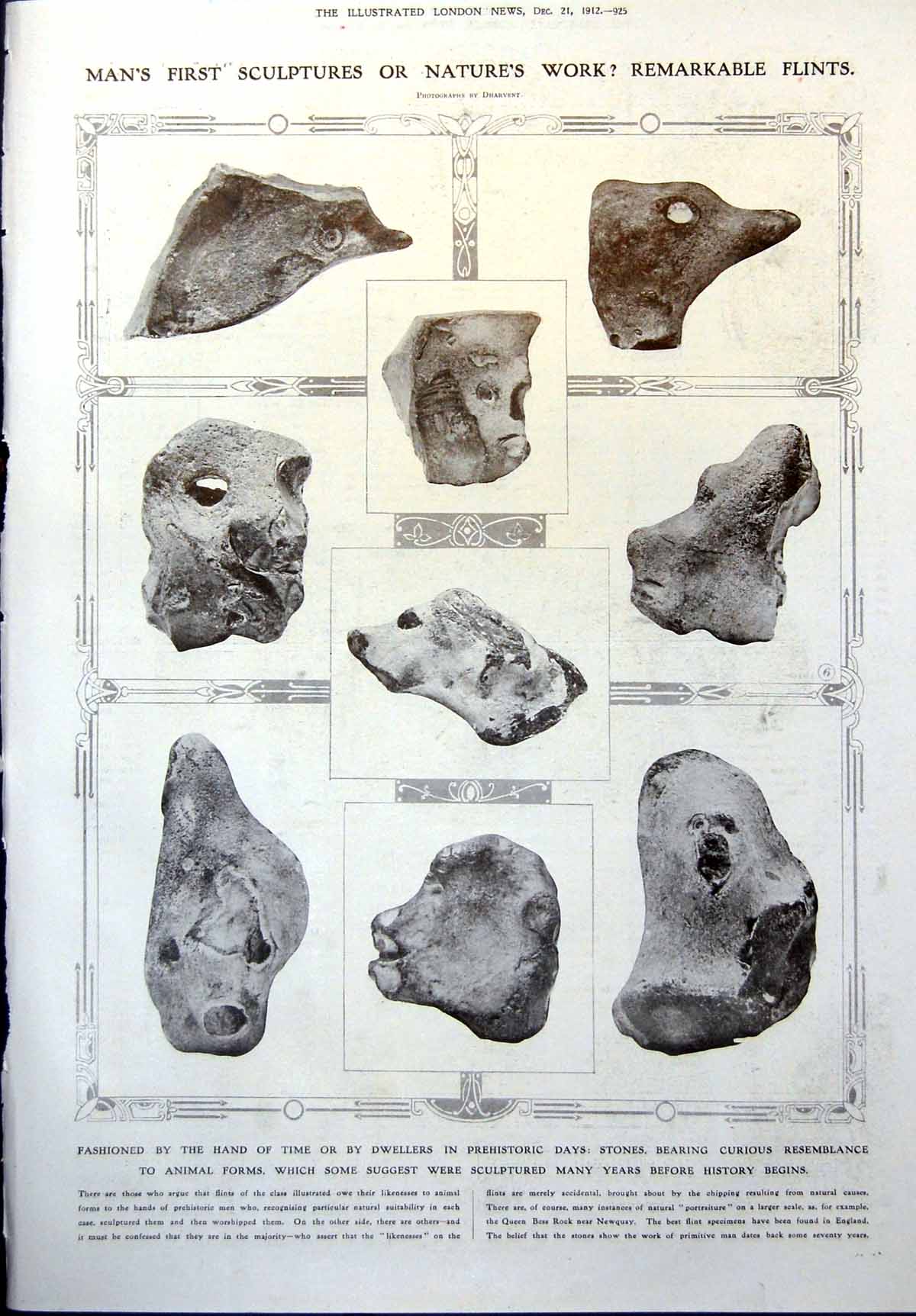Old Stones Resembling Animal Forms Battle Grounds Bulgarian Plane1912 20th