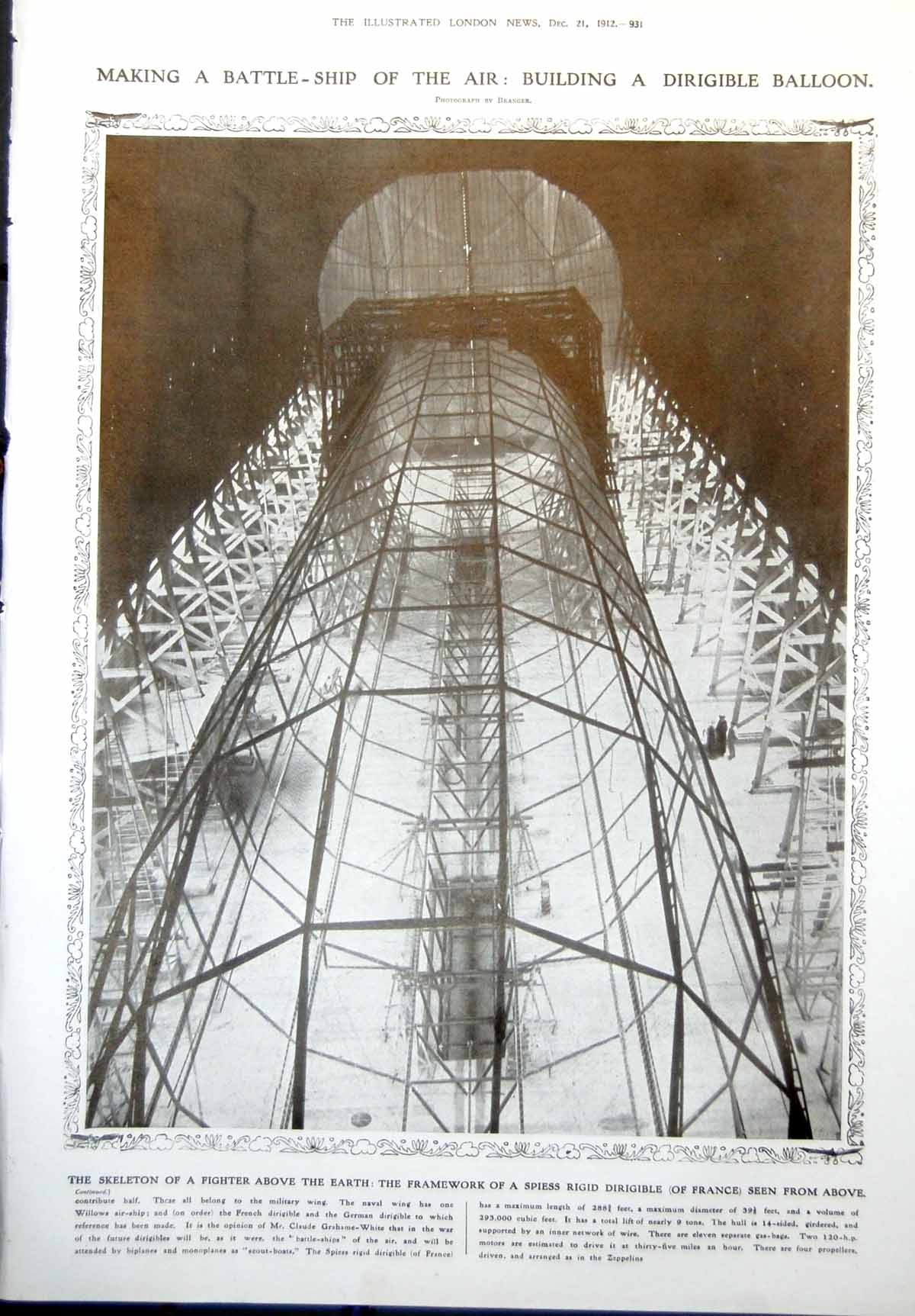 Old Building Dirigible Balloon Carriages Coaches Sedan Charles1912