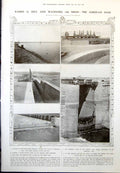 Antique Print Assouan Dam Working Gates Pauline Chase Wilfred Douthitt 1912