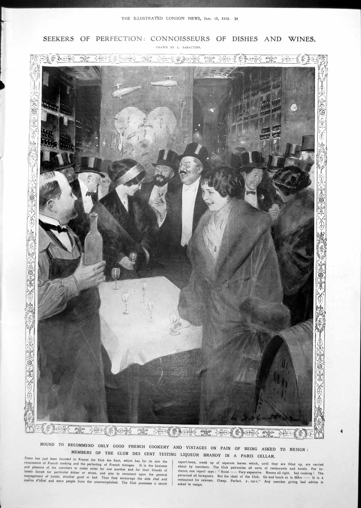 Old Members Club Des Cent Testing Liquer Brandy In Paris Cellar 1913 20th