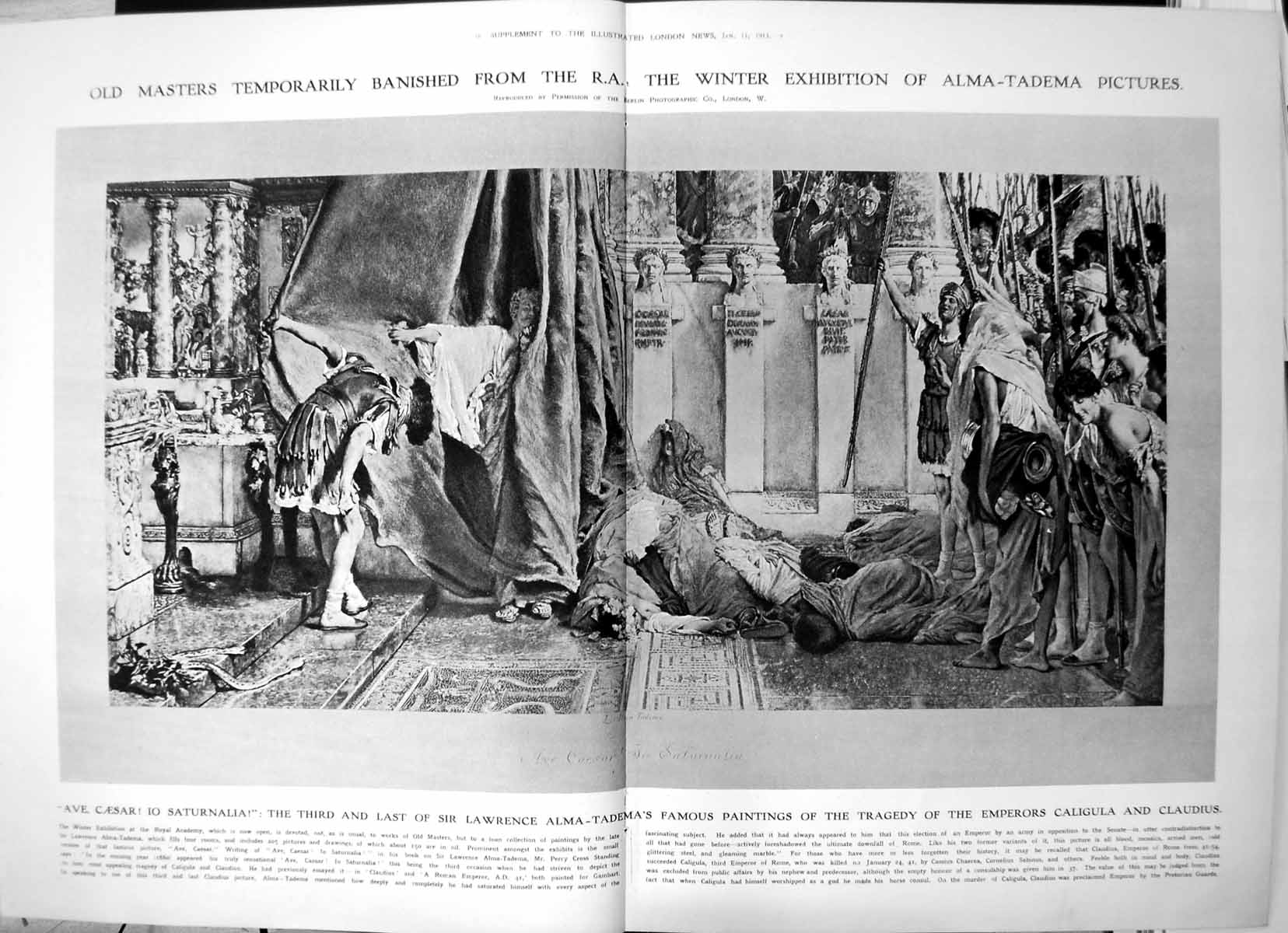 Old Ave Caesar Io Saturnalia Sir Lawrence Alma-Tadema'S Painting 1913 10 20th