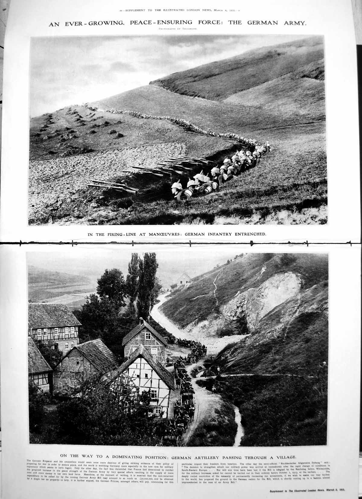Antique Print Damaged German Infantry Entrenched Artlliery Manoeuvre 1913 10