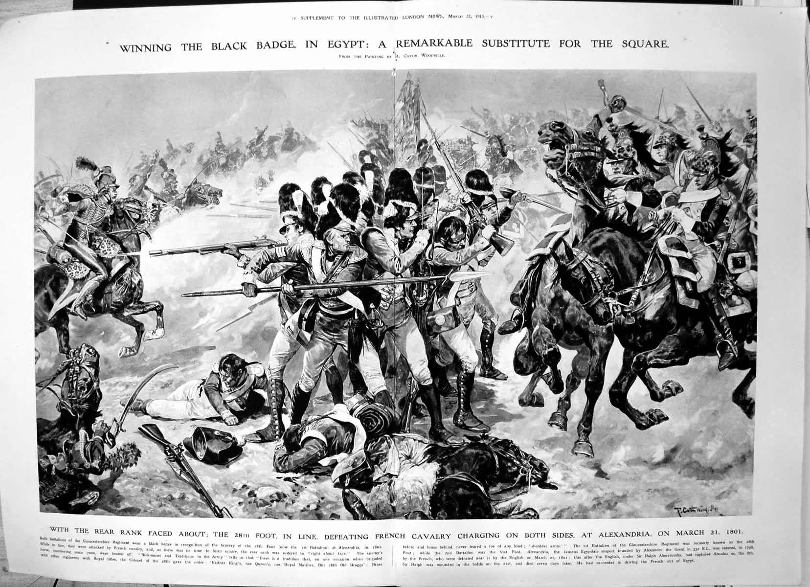 Old 28Th Foot Siers Defeating French Cavalry Alexandria 1801 1913 10