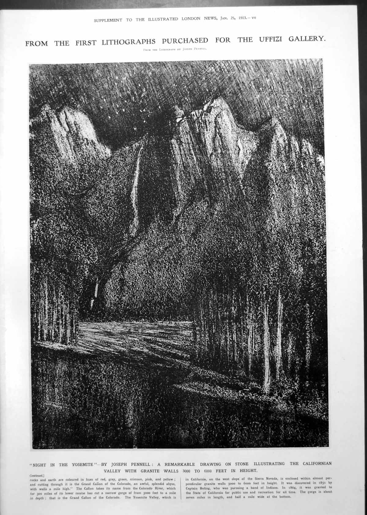 Old Night In Yosemite Joseph Pennell Irish Leader John Remond 1913 10 20th