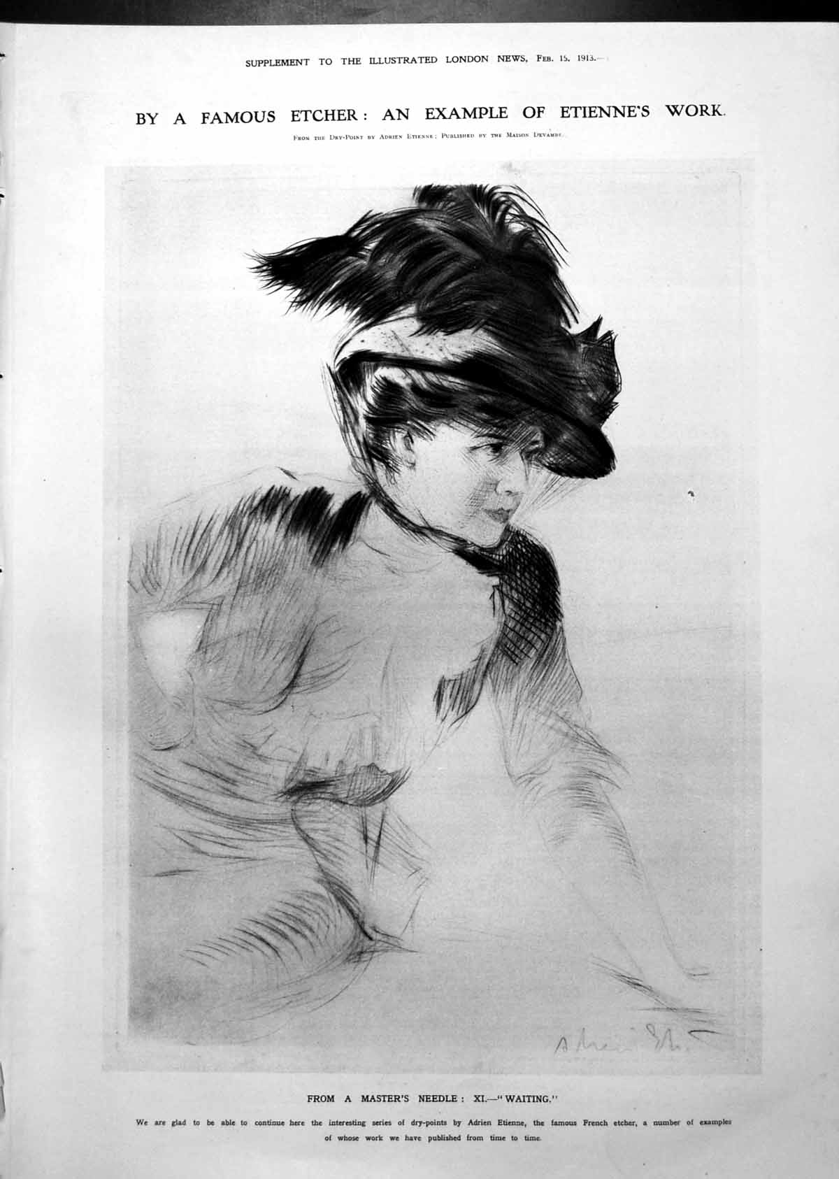 Antique Print Etienne'S Work Waiting Lady Hat Cpt Rf Scott Mt Erebus 1913 10