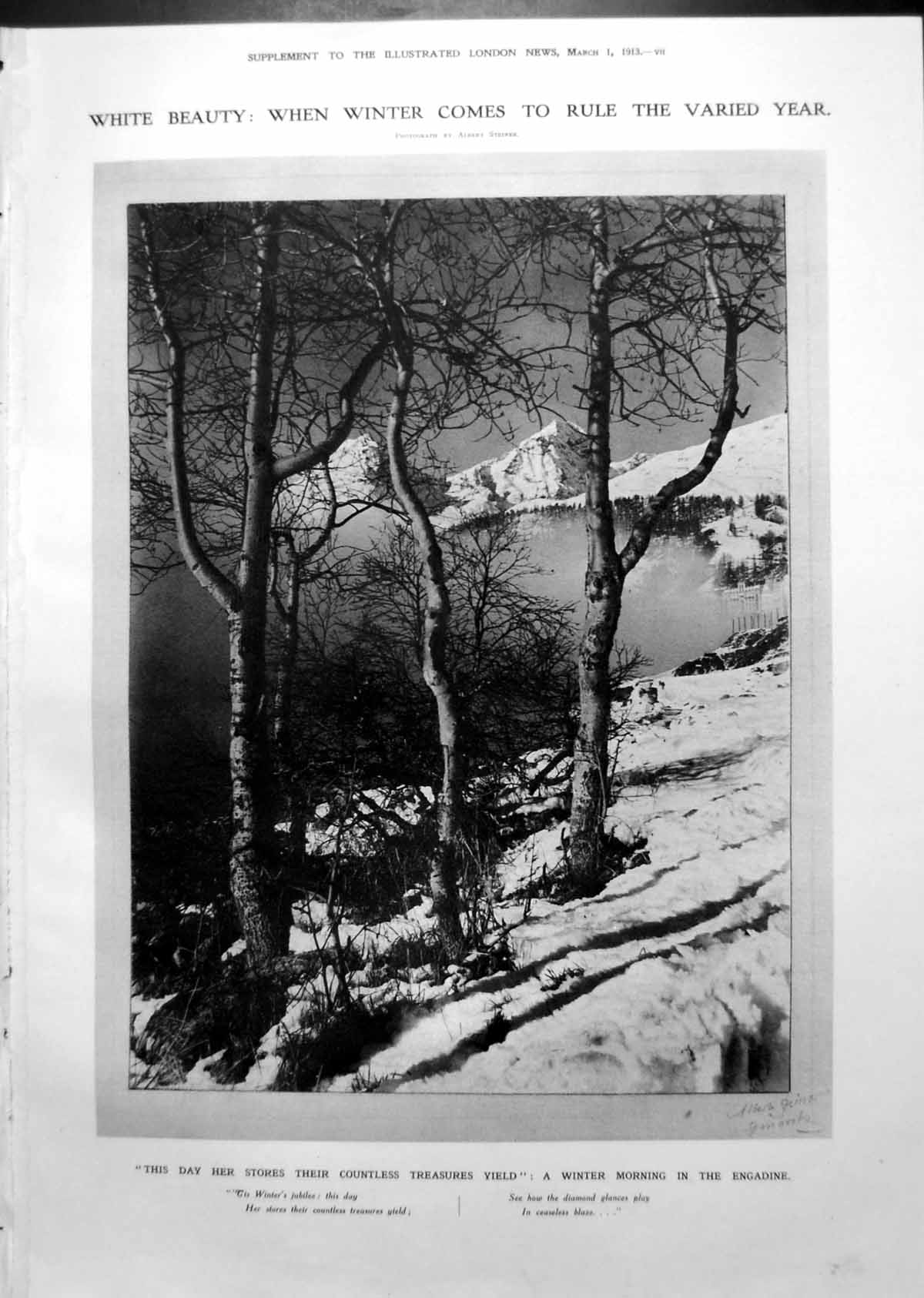Old Winter Morning Engadine Right Hon. Viscount Knollys Portrait 1913 10 20th