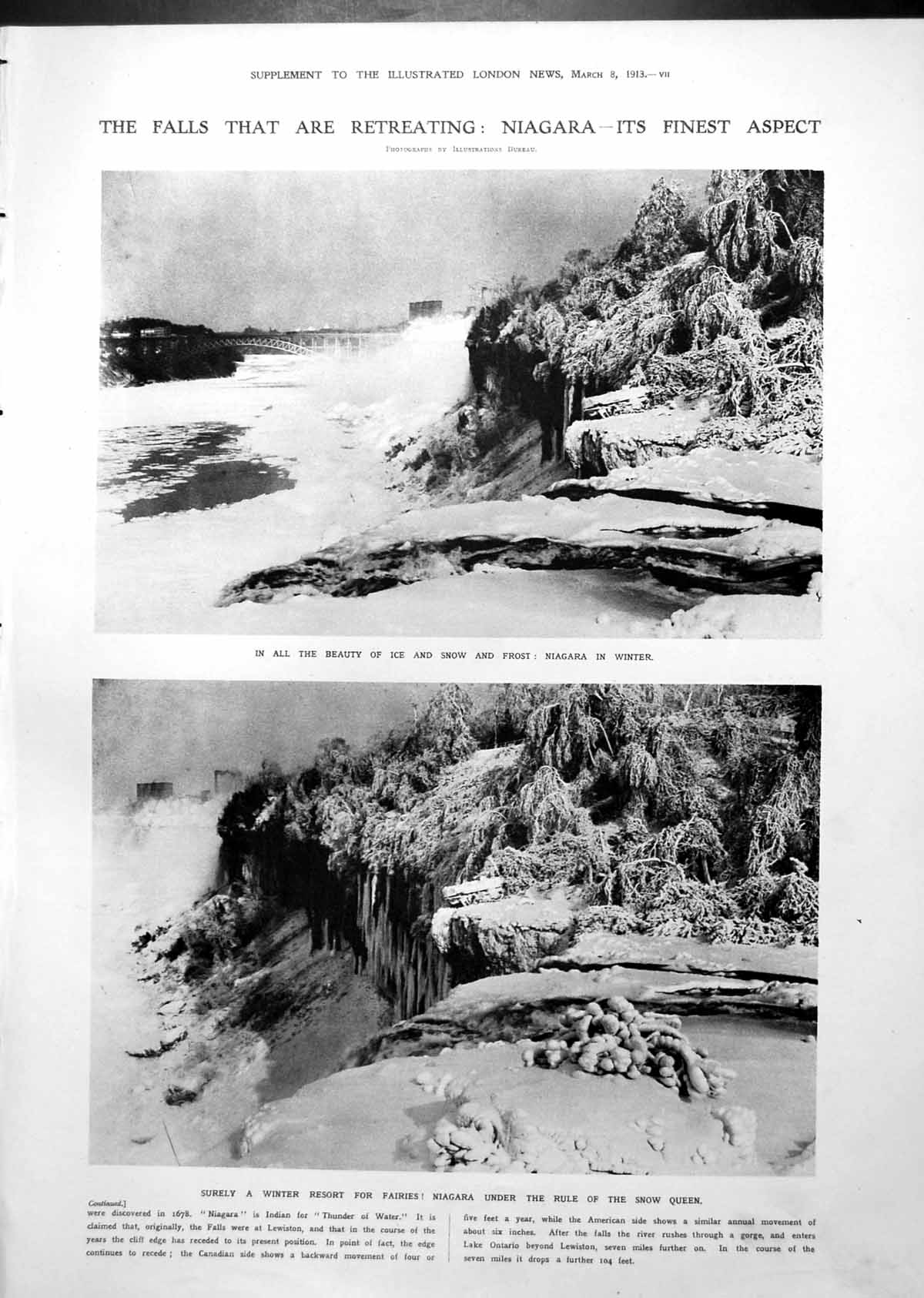 Old Niagara Falls Ice Snow King Rugby Match Officers Navy Army 1913 10 20th