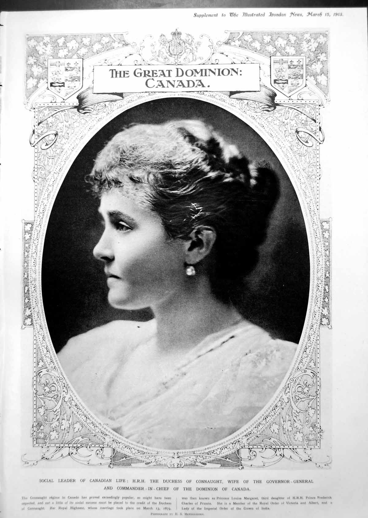 Old Hrh Duchess Conaught Canada Portrait Emigrants Aboard Ship 1913 10 20th