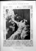 Old Print Beneath Mask Pd Etcheverry Joys Youth Rome Game Playing 1913 11 20th