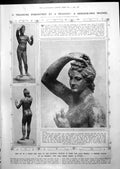 Old Antique Print Bronze Statue Ephebus French Ministry M Poincare 1913 20th