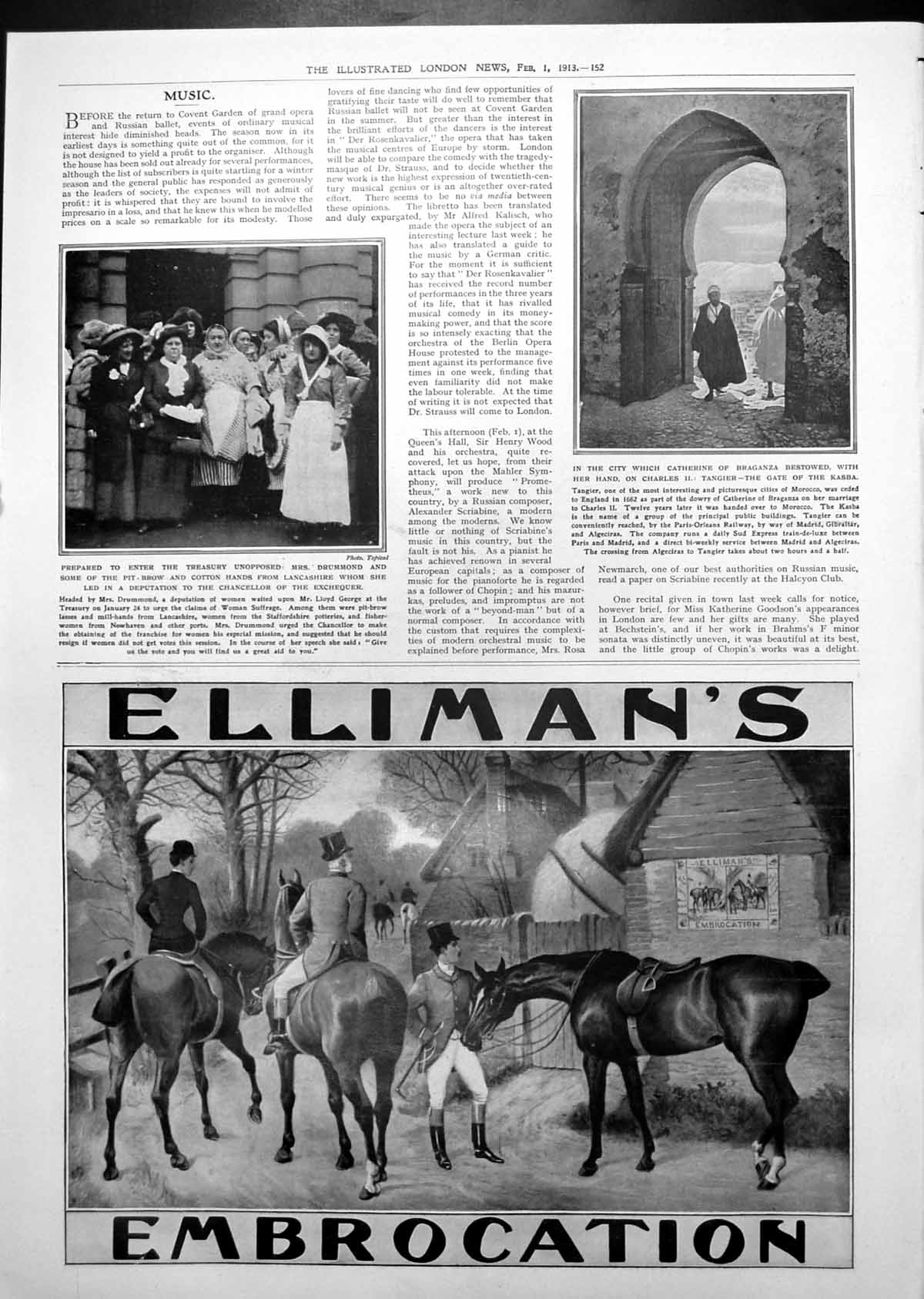 Old Print Mrs Drummond Suffrage Tangier Gate Kasba Benger'S Advert 1913 20th