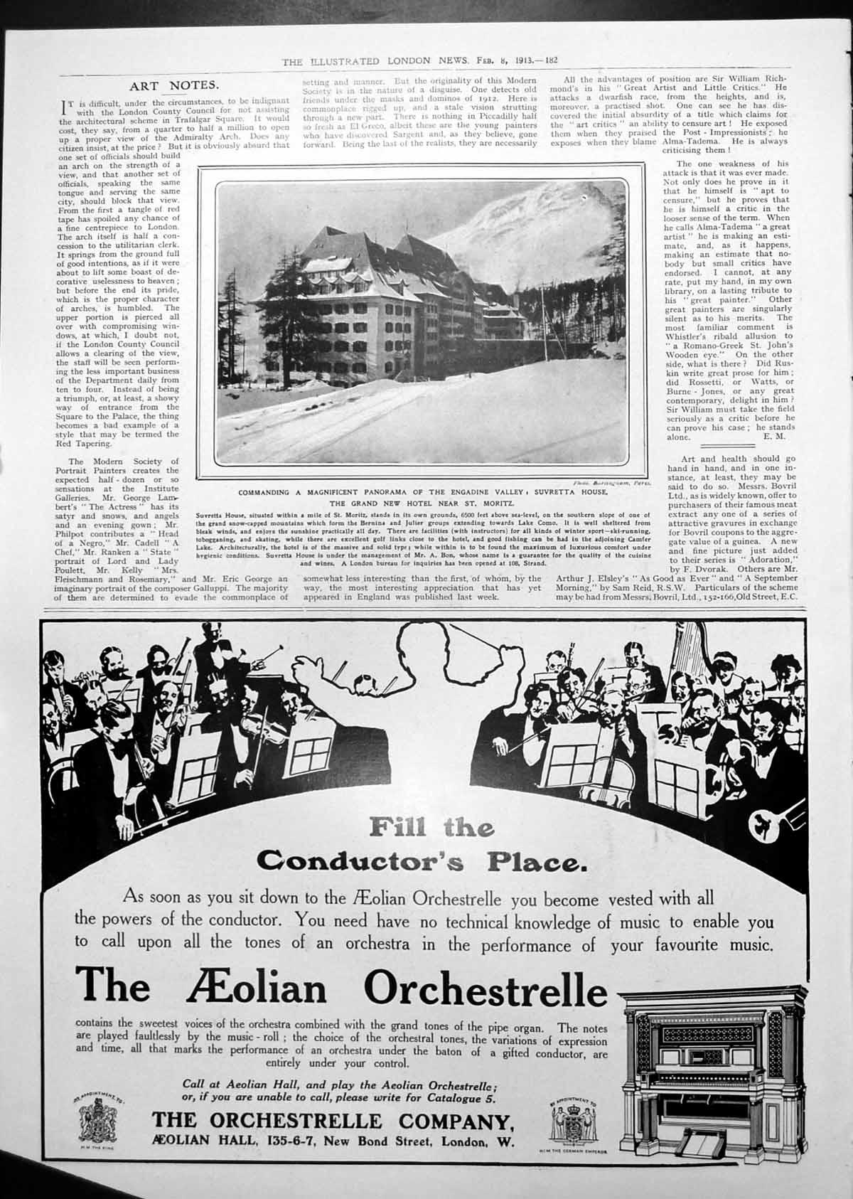 Old Suvretta House Hotel St. Moritz Advert Wulfing'S Formamint 1913 20th