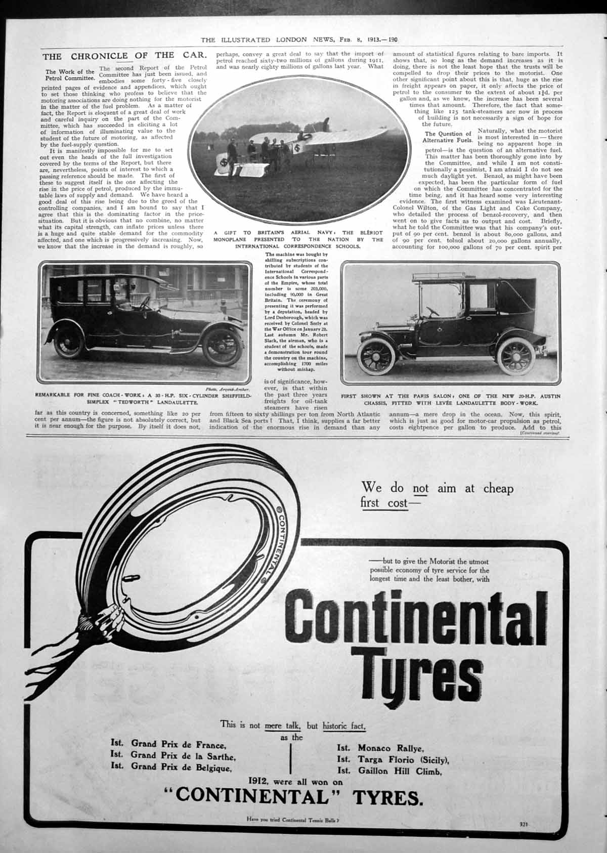 Old Print Bleriot Monoplane Tedworth Landaulette Advert Boot Polish 1913 20th