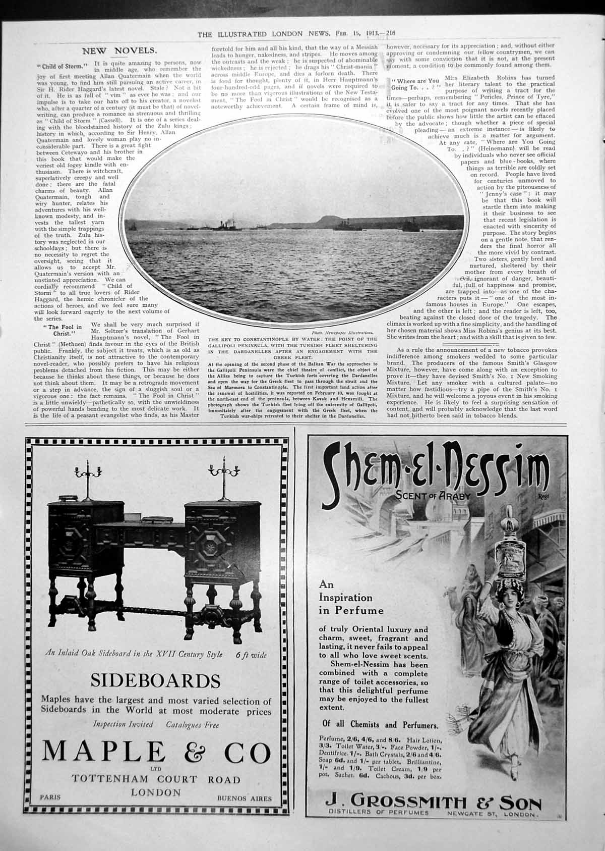 Old Gallipoli Peninsula Turkish Fleet Harlene Hair Drill Advert 1913 20th