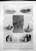 Antique Old Print Under-Water Craft V Aircraft Monaco Early C 18th Caves 1913