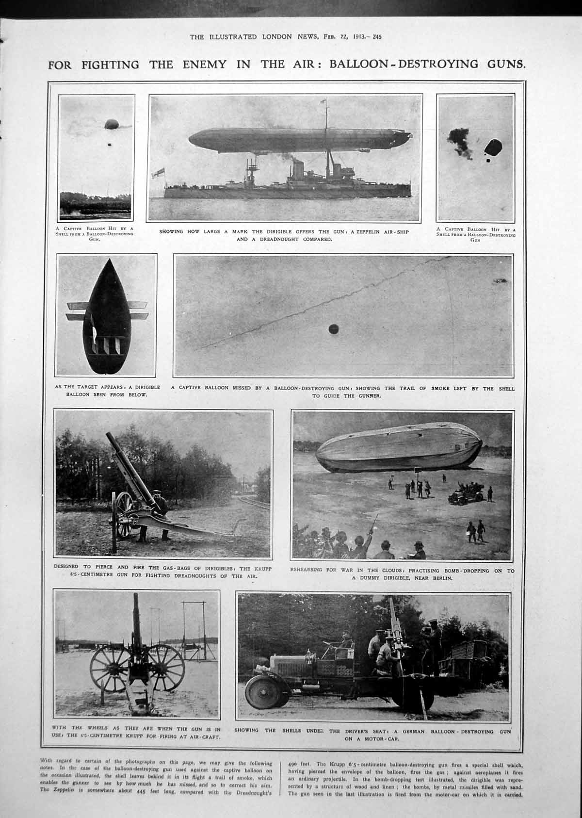 Antique Print Balloon Destroying Prehistoric Sculpture Tus Ditboubert 1913