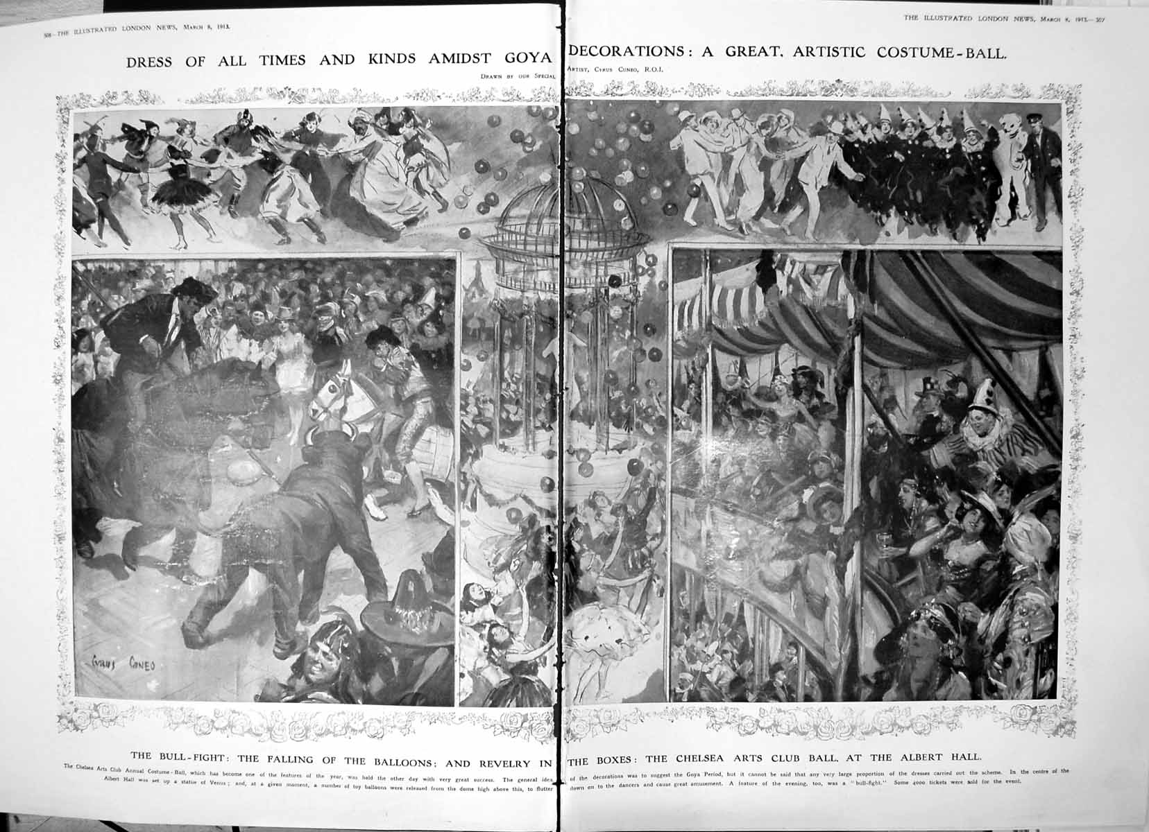 Antique Old Print Damaged Costume Ball Mexican Mounted Police On Duty 1913