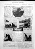 Antique Old Print Sea-Elephants Guadalupe GAncient Egypt Theban Boat 1913 20th