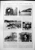 Antique Old Print Submarine Water Pressure Testing Dock George Wyndham 1913