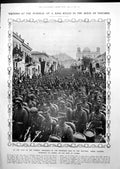 Antique Print Greek Siers Funeral Procession King German Z4 Airship 1913