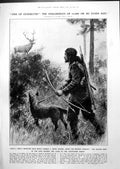 Antique Old Print Halling Man Reconstruction Austria People Homelands 1913