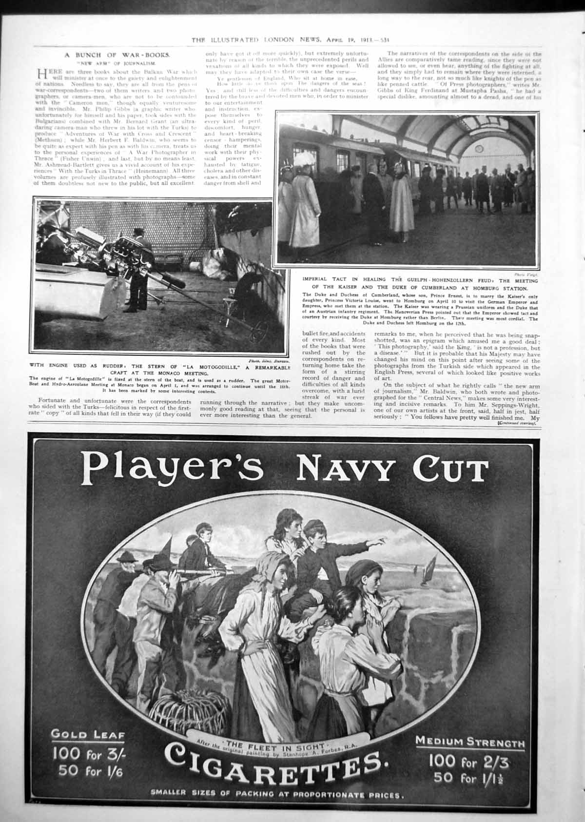 Antique Print Kaiser Meets Duke Cumberland Homburg Pebeco Tooth Paste 1913