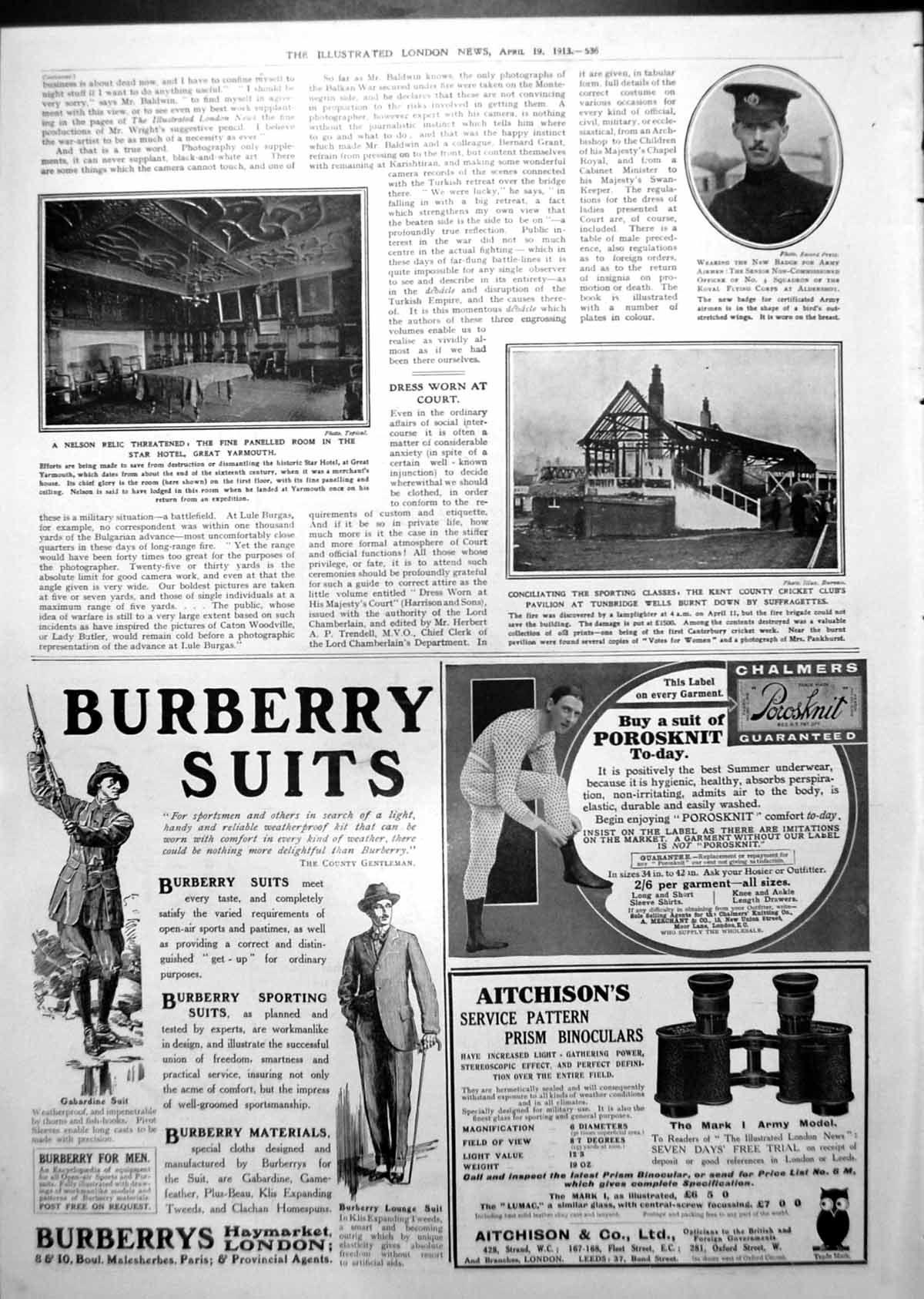 Antique Print Kent County Cricket Club Burnt Sufraggettes Hair Curler 1913