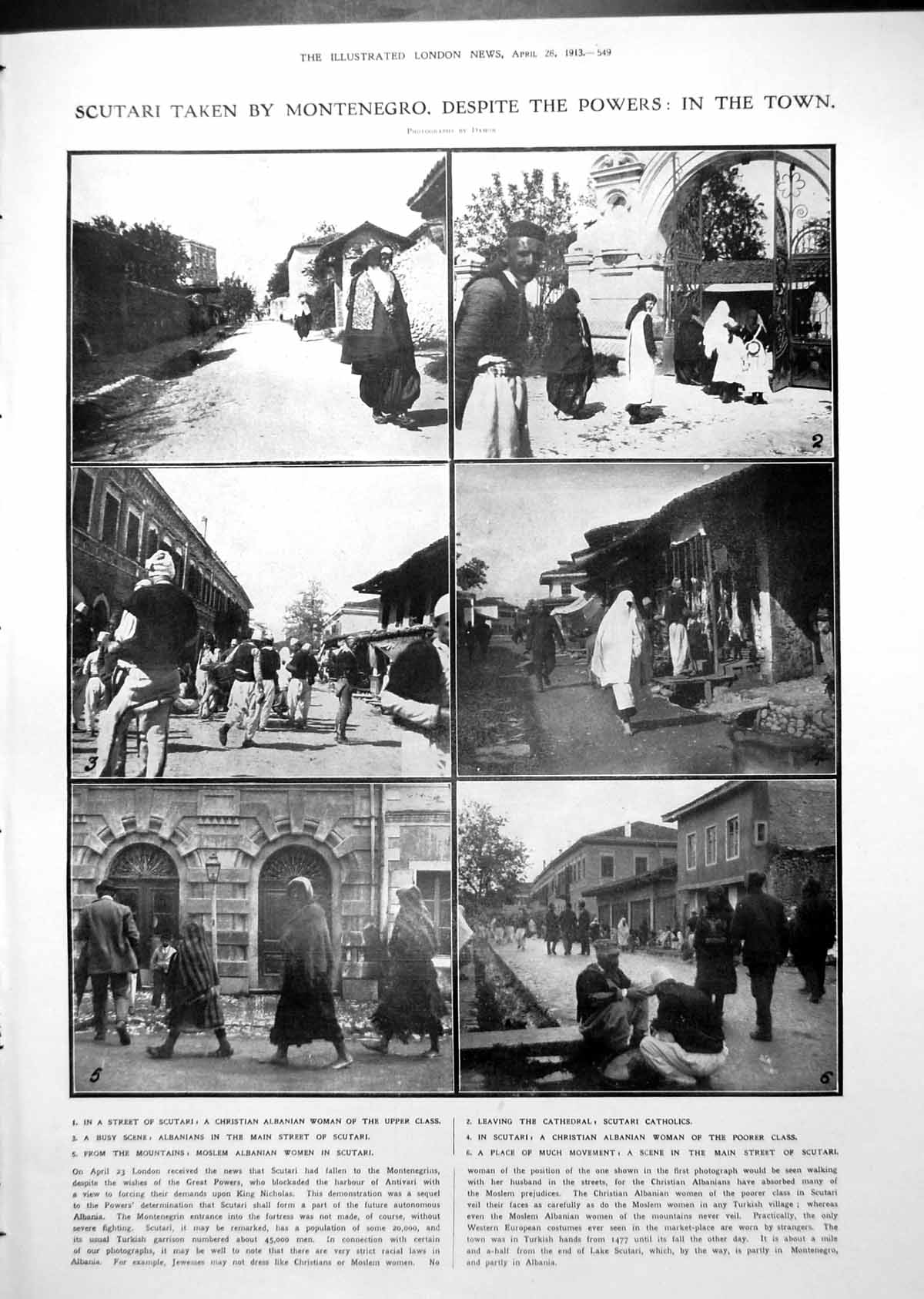 Antique Old Print Scutari Taken By Montenegro Lord Gorell Divorce Court 1913