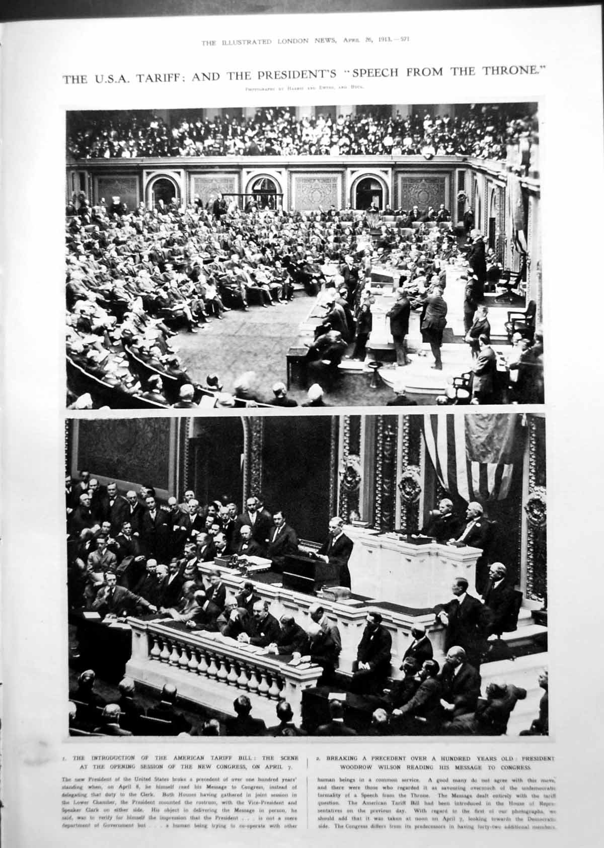 Antique Print New Congress Usa Tarriff Bill Arthur Nikisch Conductor 1913 20th