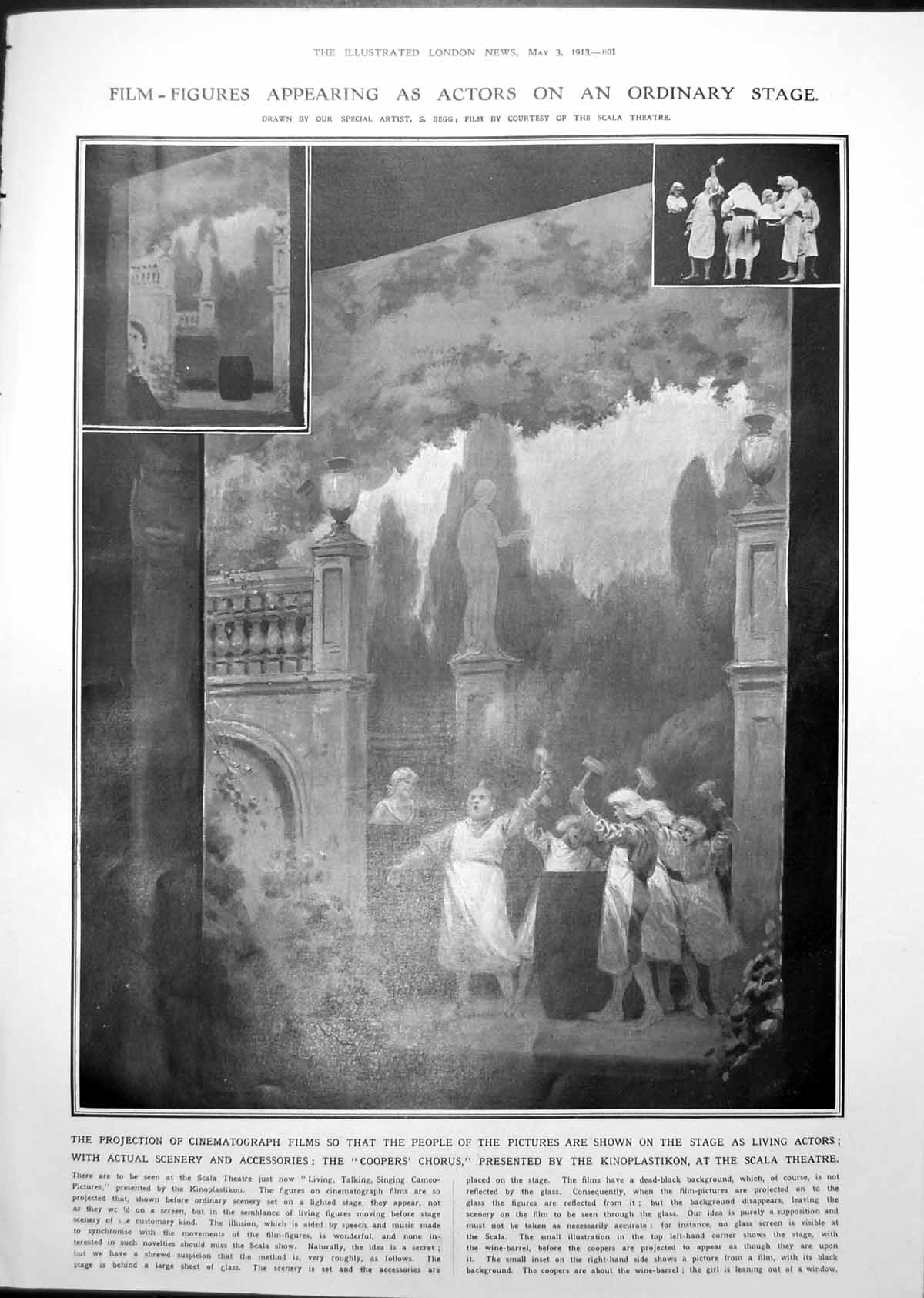 Antique Print Projecting Screen Actors Onto Stage Agra Fatehpur-Sikri 1913 20th