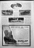 Antique Old Print Marconi Telegraph Co Sunbeam Oakland Car Humberette 1913 20th